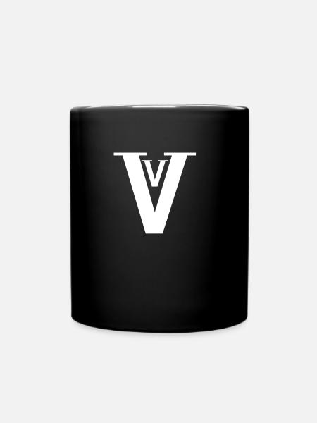V - Tasse einfarbig - Schwarz