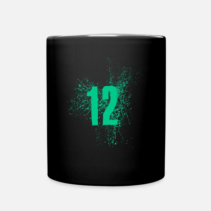 12 Geburtstag 12 Platz Nummer 12 Coole Stylische12 - Tasse einfarbig - Schwarz