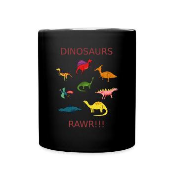 Motif de dinosaure Rawr Dinosaures Dinosaures - Mug uni - noir - Devant