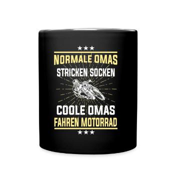 Coole Omas fahren Motorrad - Bikerin Shirt - Tasse einfarbig - Schwarz - Vorne