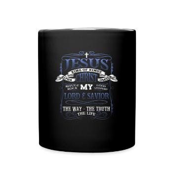 Jesus Christus Shirt Bibelvers Ich bin der Weg - Tasse einfarbig - Schwarz - Vorne