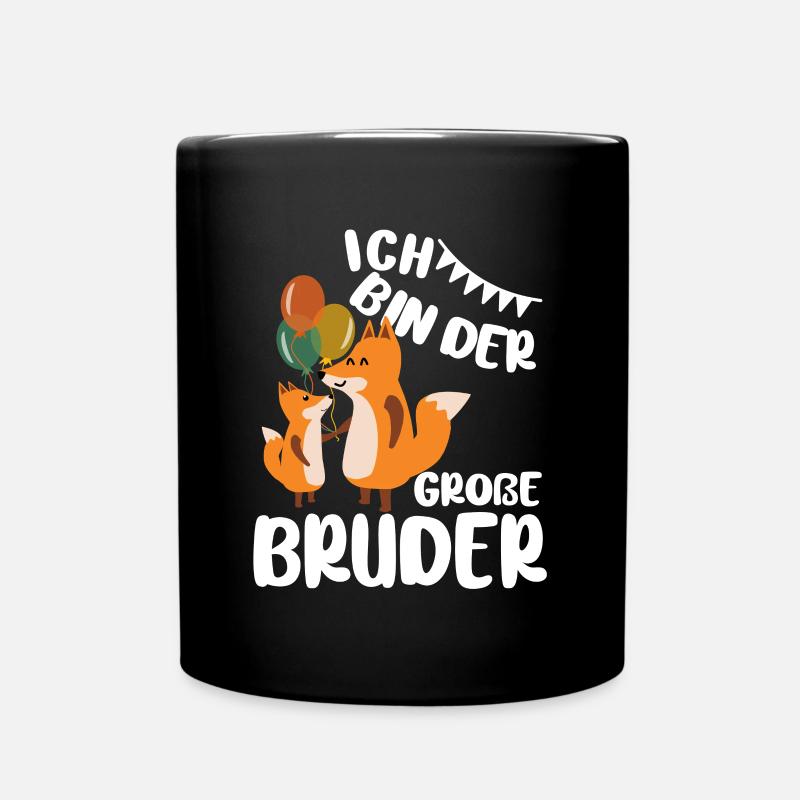 Geschwister Ich Bin Der Grosse Bruder Fuchs - Tasse einfarbig - Schwarz