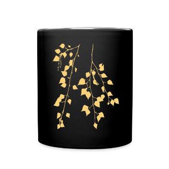 Birkenzweig - Natur - Nachhaltig - Waldbaum - Tasse einfarbig - Schwarz - Vorne