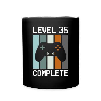 Niveau 35 Anniversaire complet du joueur 35 ans - Mug uni - noir - Devant