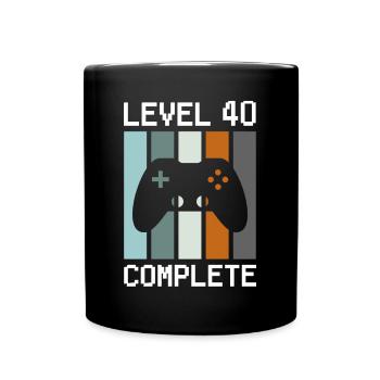 Level 40 Complete Gamer Birthday 40 years - Full Colour Mug - black - Front