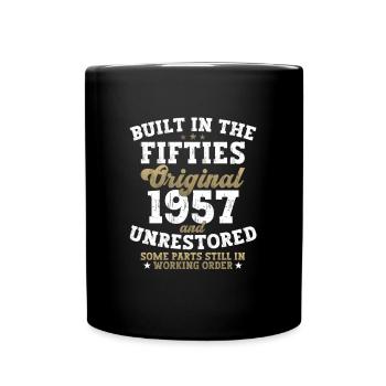 Built in the fifties 1957 65. Geburtstag Herren - Tasse einfarbig - Schwarz - Vorne