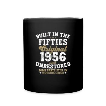 Built in the fifties 1956 66. Geburtstag Herren - Tasse einfarbig - Schwarz - Vorne