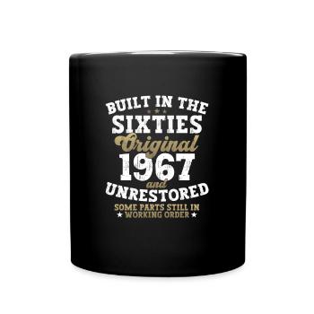 Built in the sixties 1967 55. Geburtstag Herren - Tasse einfarbig - Schwarz - Vorne