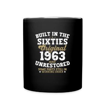 Built in the sixties 1963 59. Geburtstag Herren - Tasse einfarbig - Schwarz - Vorne