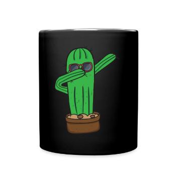 Tupfender Kaktus Sonnenbrille Sukkulente - Tasse einfarbig - Schwarz - Vorne