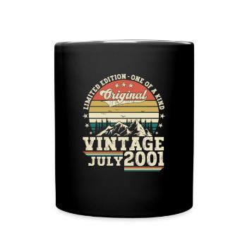 Vintage July 2001 21st birthday Men 21 years - Full Colour Mug - black - Front