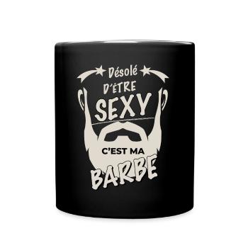 Sexy Et Barbu Humour Homme - Mug uni - noir - Devant