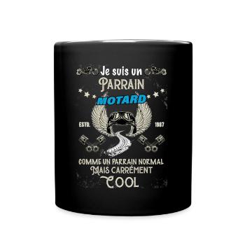 Parrain Motard Idée Cadeau Le Meilleur Du Monde - Mug uni - noir - Devant