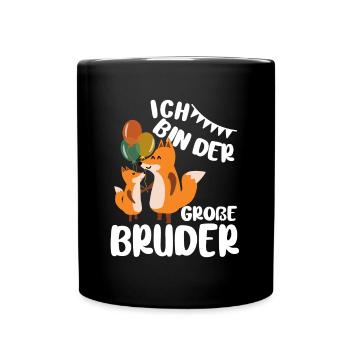 Geschwister Ich Bin Der Grosse Bruder Fuchs - Tasse einfarbig - Schwarz - Vorne