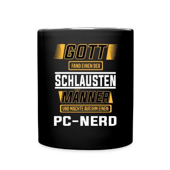 PC Nerd, einer der schlausten Männer der Welt - Tasse einfarbig - Schwarz - Vorne