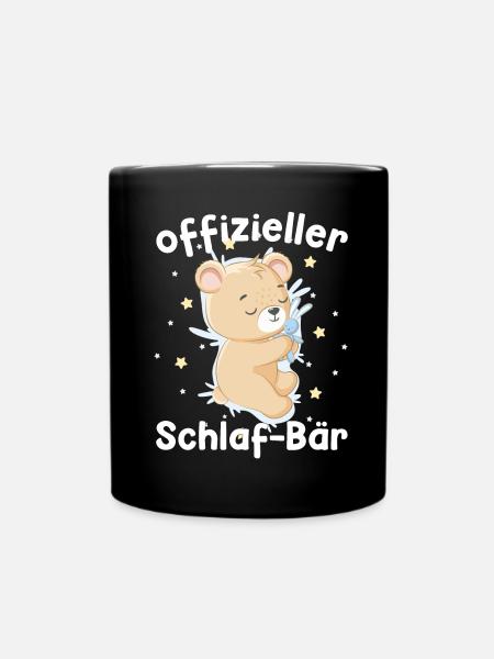 Schlaf Bär Hase Pyjama Geschenk - Tasse einfarbig - Schwarz
