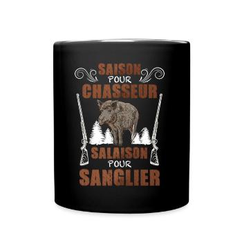 Saison Et Salaison Pour Sanglier Humour Chasseur - Mug uni - noir - Devant