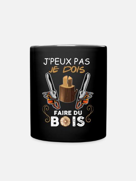 Couper Le Bois Humour Bûcheron - Mug uni - noir