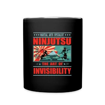 Das lustige Ninjtusu T-Shirt - Ninja, Japan Design - Tasse einfarbig - Schwarz - Vorne