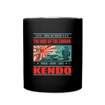 Kendo der Weg des Schwert - Schwertkampf Shirt - Tasse einfarbig - Schwarz - Vorne