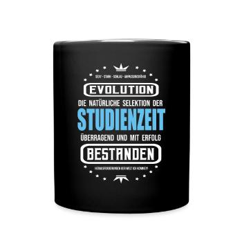 Studienzeit mit Erfolg bestanden - Studium Shirt - Tasse einfarbig - Schwarz - Vorne