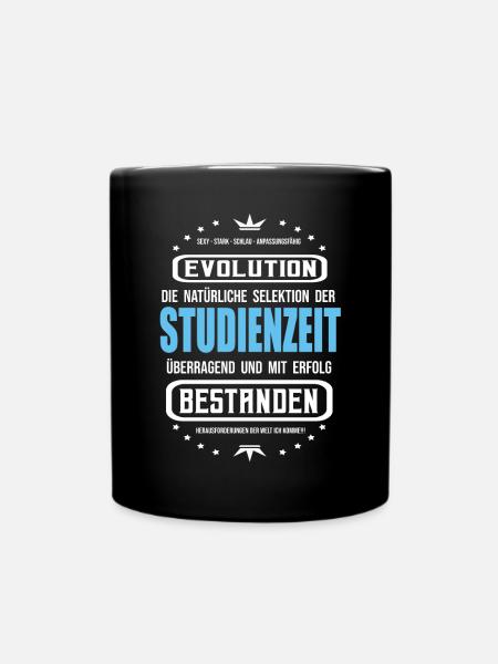Studienzeit mit Erfolg bestanden - Studium Shirt - Tasse einfarbig - Schwarz