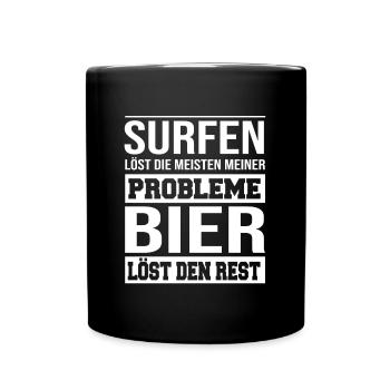 Surfen löst die meisten meiner Probleme Shirt - Tasse einfarbig - Schwarz - Vorne