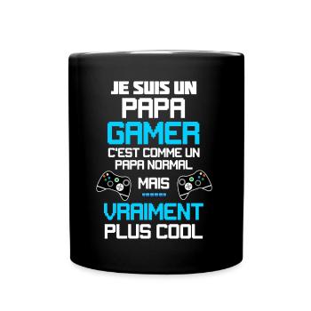 Jeu vidéo et papa gamer cadeau cool - Mug uni - noir - Devant