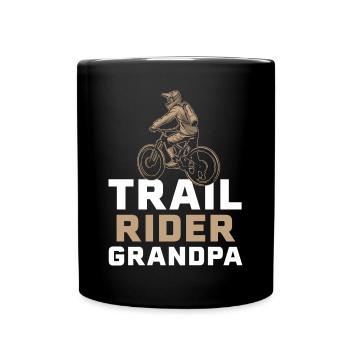 Trail Rider Großvater Mountainbike MTB Downhill - Tasse einfarbig - Schwarz - Vorne