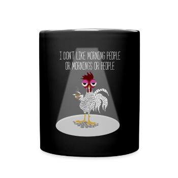 Je n’aime pas les gens du matin ou les matins ou les gens - Mug uni - noir - Devant