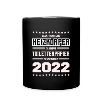 Elektroheizung das neue Toilettenpapier des Winter - Tasse einfarbig - Schwarz - Vorne