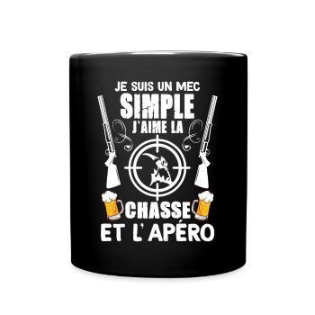 Chasse Passion et Tradition Apéro Cadeua Chasseur - Mug uni - noir - Devant