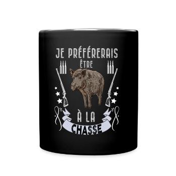 Chasse Cadeau Drôle Homme Chasseur et Fusil - Mug uni - noir - Devant