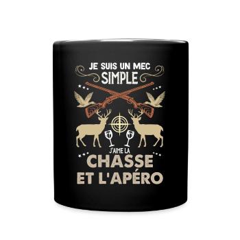 Chasseur De Gros Gibiers Et Apéro Détente - Mug uni - noir - Devant