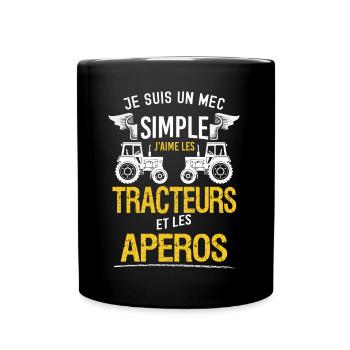 Apéro Tracteur Et Bon Vivant - Mug uni - noir - Devant