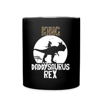 Familie Daddysaurus - Tasse einfarbig - Schwarz - Vorne