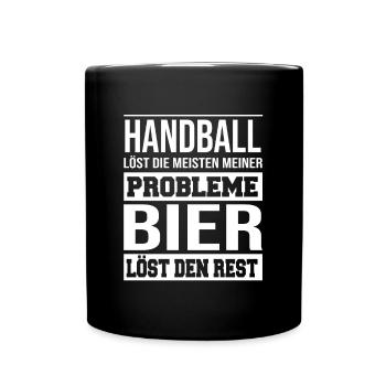 Handballlöst die meisten meiner Problem - Tasse einfarbig - Schwarz - Vorne