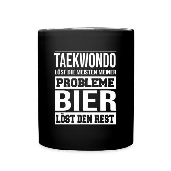 Taekwondo löst die meisten meiner Probleme - Tasse einfarbig - Schwarz - Vorne