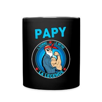 Papy La Légende Humou Grand-Père Vintage - Mug uni - noir - Devant