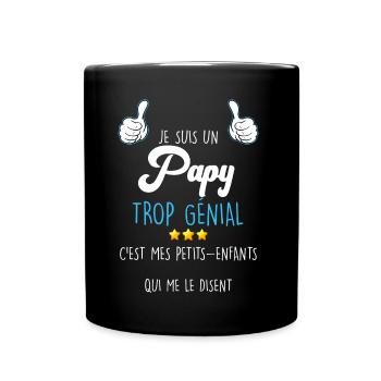 Papy Trop Génial C'est Mon Papi Idée Cadeau - Mug uni - noir - Devant