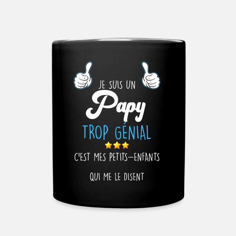 Papy Trop Génial C'est Mon Papi Idée Cadeau - Mug uni - noir