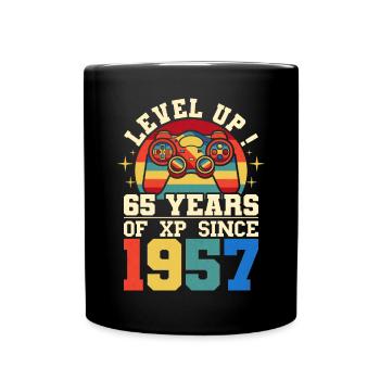 Level 65 1957 Birthday Gamer 65 years - Full Colour Mug - black - Front