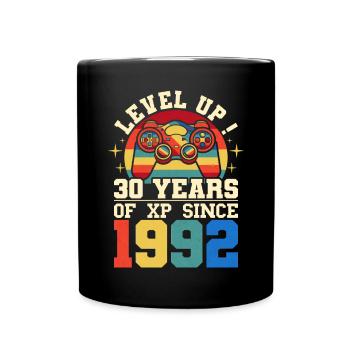 Level 30 1992 Geburtstag Gamer 30 Jahre - Tasse einfarbig - Schwarz - Vorne