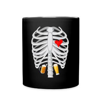 Skeleton beer announcement birth future dad - Full Colour Mug - black - Front