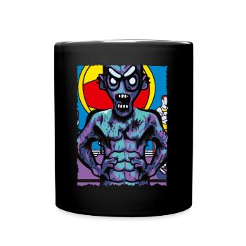 Drôle de zombie fitness Pop Art Design - Mug uni - noir - Devant