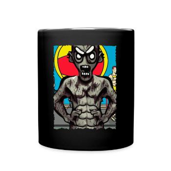 Drôle de zombie fitness Pop Art Design - Mug uni - noir - Devant