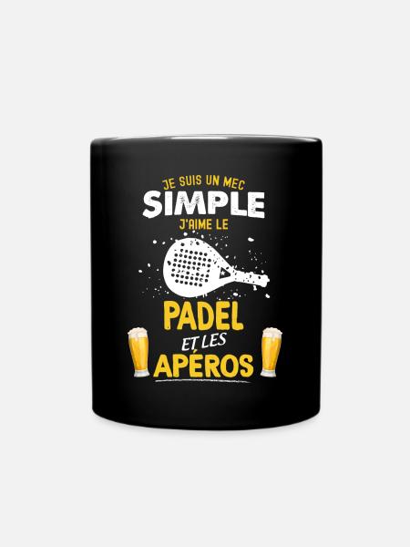Padel et les aperos Cadeau Homme - Mug uni - noir