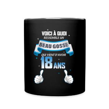 Anniversaire beau gosse 18 ans Cadeau Jeune Homme - Mug uni - noir - Devant