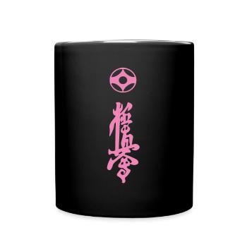 Kyokushin Kanji Design in rosa - Tasse einfarbig - Schwarz - Vorne