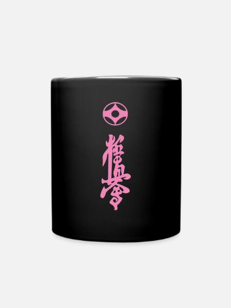 Kyokushin Kanji Design in rosa - Tasse einfarbig - Schwarz